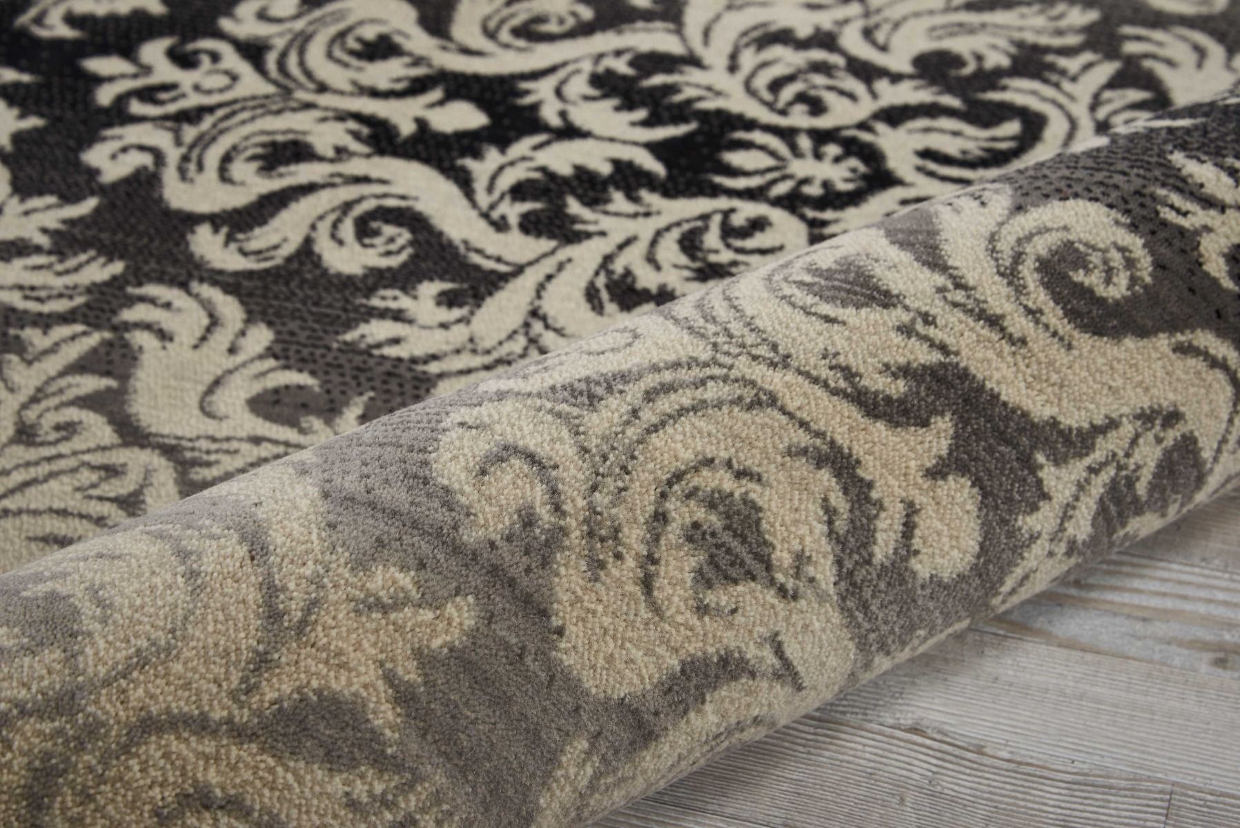 Traditional & Oriental Rugs Riviera RI-06 Black - Charcoal & Lt. Grey - Grey Machine Made Rug