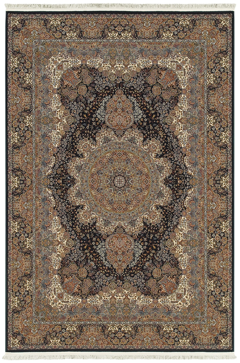 Traditional & Oriental Rugs Masterpiece 5501K Medium Blue - Navy & Lt. Gold - Gold Machine Made Rug