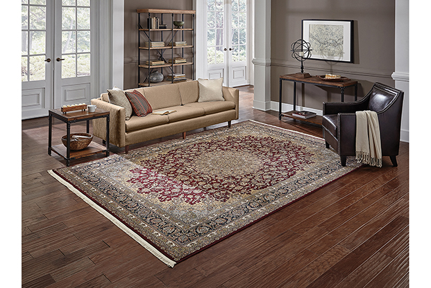 Traditional & Oriental Rugs Masterpiece 90R Red - Burgundy & Medium Blue - Navy Machine Made Rug