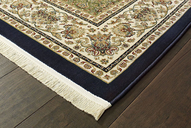 Traditional & Oriental Rugs Masterpiece 1331B Medium Blue - Navy & Lt. Gold - Gold Machine Made Rug