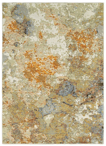 Contemporary & Transitional Rugs Evolution 8031B Ivory - Beige & Rust - Orange Machine Made Rug