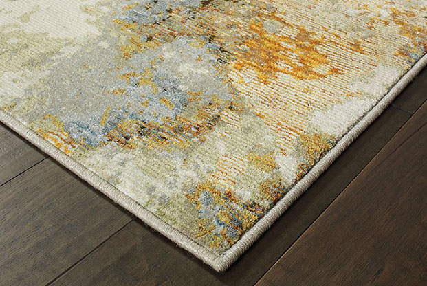 Contemporary & Transitional Rugs Evolution 8031B Ivory - Beige & Rust - Orange Machine Made Rug