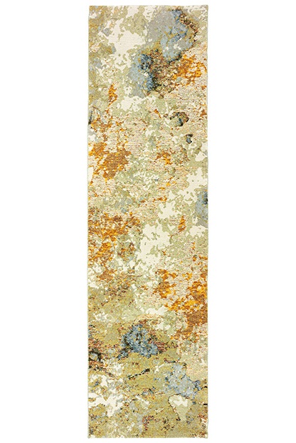 Contemporary & Transitional Rugs Evolution 8031B Ivory - Beige & Rust - Orange Machine Made Rug