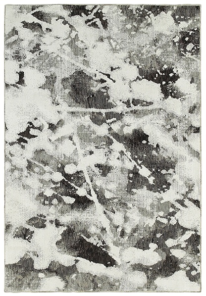 Contemporary Rugs & Transitional Rugs Evolution 8035B Black - Charcoal & Ivory - Beige Machine Made Rug