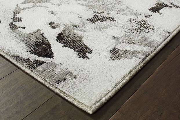 Contemporary & Transitional Rugs Evolution 8035B Black - Charcoal & Ivory - Beige Machine Made Rug