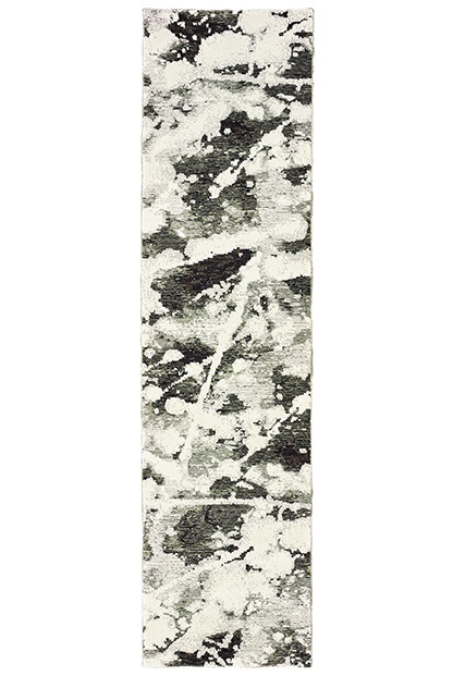 Contemporary Rugs & Transitional Rugs Evolution 8035B Black - Charcoal & Ivory - Beige Machine Made Rug