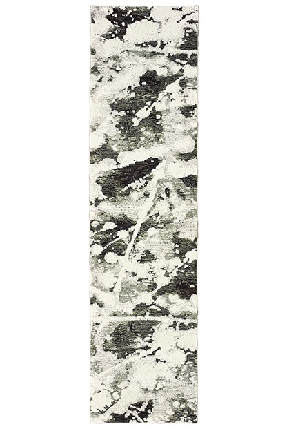 Contemporary & Transitional Rugs Evolution 8035B Black - Charcoal & Ivory - Beige Machine Made Rug