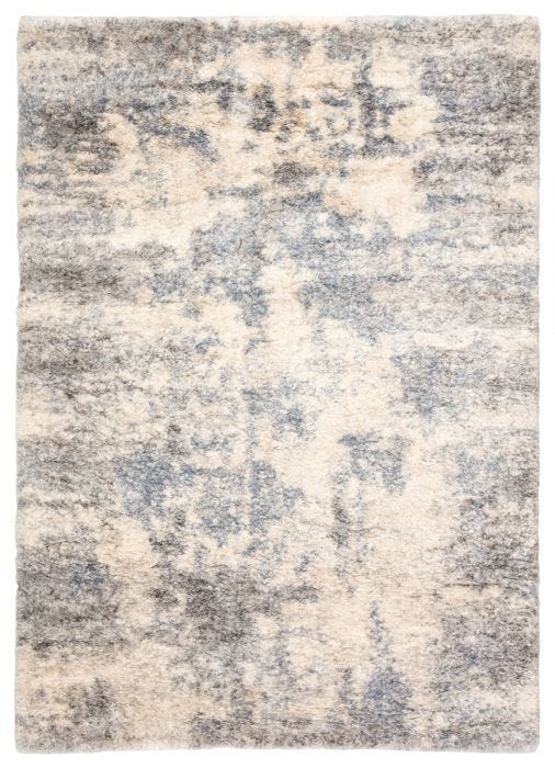 Shag Rugs Lyra LYR03 Ivory - Beige & Lt. Blue - Blue Machine Made Rug