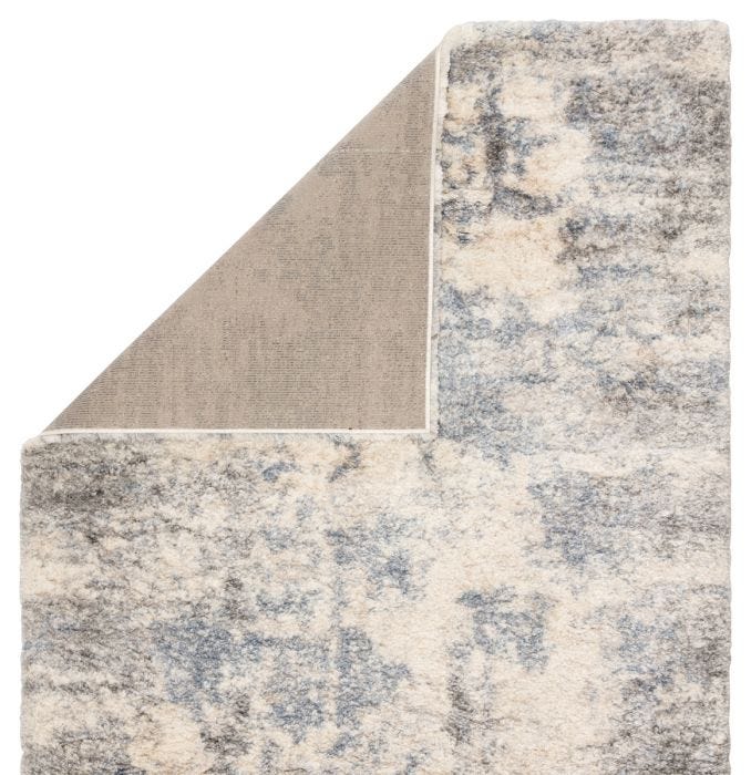 Shag Rugs Lyra LYR03 Ivory - Beige & Lt. Blue - Blue Machine Made Rug