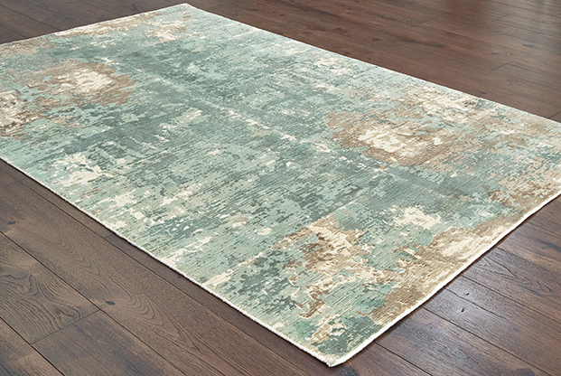 Contemporary Rugs & Transitional Rugs Formations 70005 Lt. Blue - Blue & Lt. Grey - Grey Hand Crafted Rug