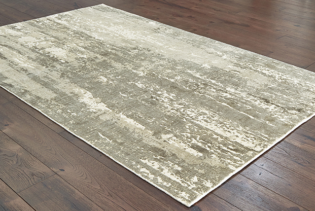 Contemporary Rugs & Transitional Rugs Formations 70006 Ivory - Beige & Lt. Grey - Grey Hand Crafted Rug