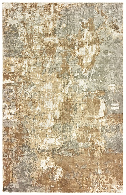 Contemporary Rugs & Transitional Rugs Formations 70003 Ivory - Beige & Lt. Grey - Grey Hand Crafted Rug