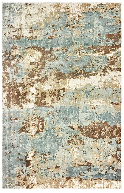 Contemporary Rugs & Transitional Rugs Formations 70001 Lt. Blue - Blue & Ivory - Beige Hand Crafted Rug