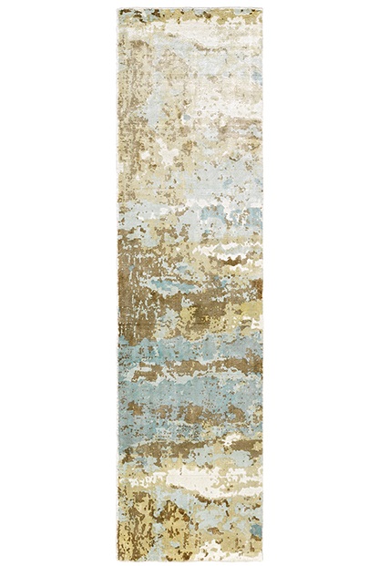 Contemporary Rugs & Transitional Rugs Formations 70001 Lt. Blue - Blue & Ivory - Beige Hand Crafted Rug