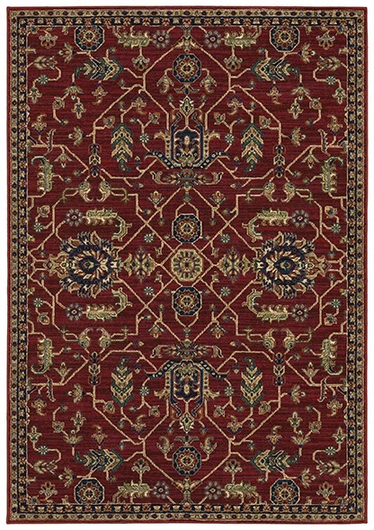 Traditional & Oriental Rugs Ankara 531R Red - Burgundy Machine Made Rug