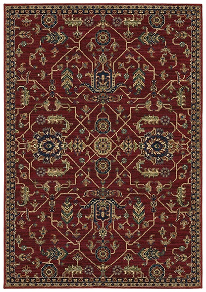 Traditional & Oriental Rugs Ankara 531R Red - Burgundy Machine Made Rug