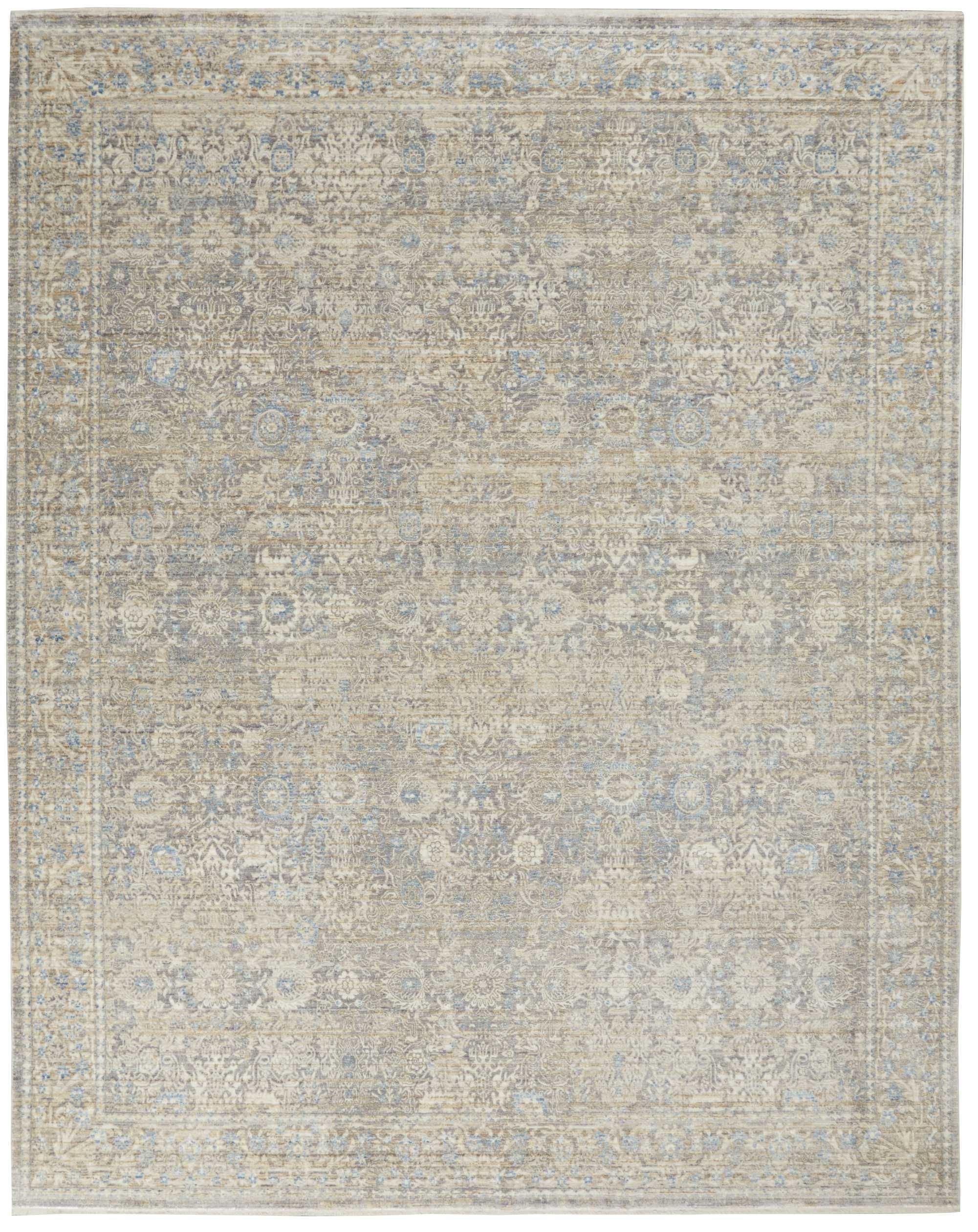 Transitional & Casual Rugs Lustrous Weave LUW01-Ivory/Blue Ivory - Beige & Lt. Blue - Blue Machine Made Rug