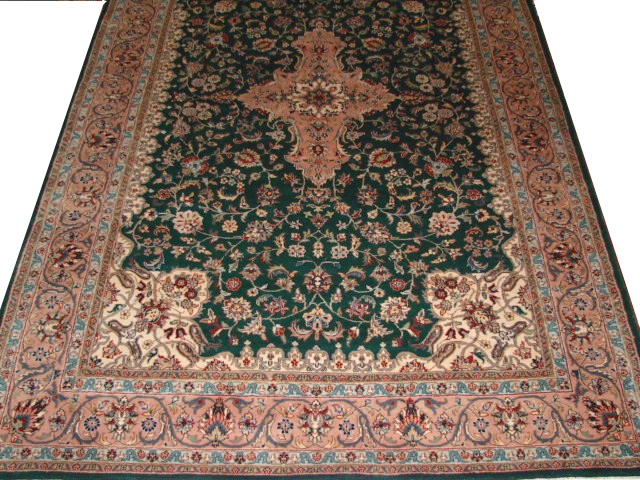 Clearance & Discount Rugs Kashan-4-JDW 0719 Green & Other Hand Knotted Rug
