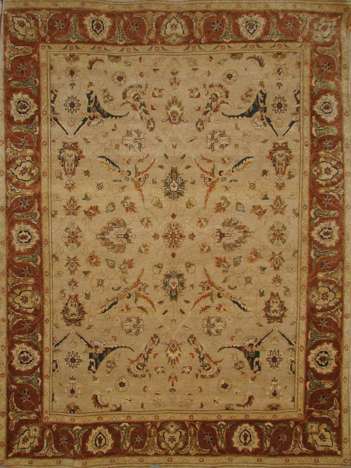 Clearance & Discount Rugs Sultan-Bidjar H 02661 Camel - Taupe & Rust - Orange Hand Knotted Rug