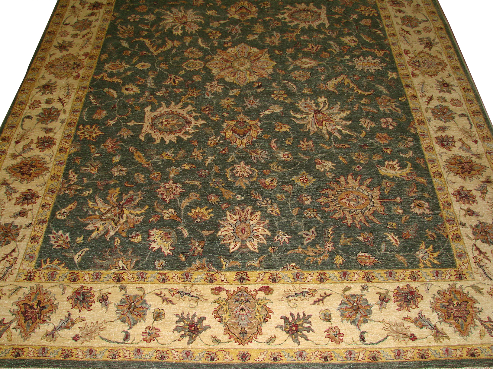 Clearance & Discount Rugs Sultan-R-54 04911 Green & Lt. Gold - Gold Hand Knotted Rug