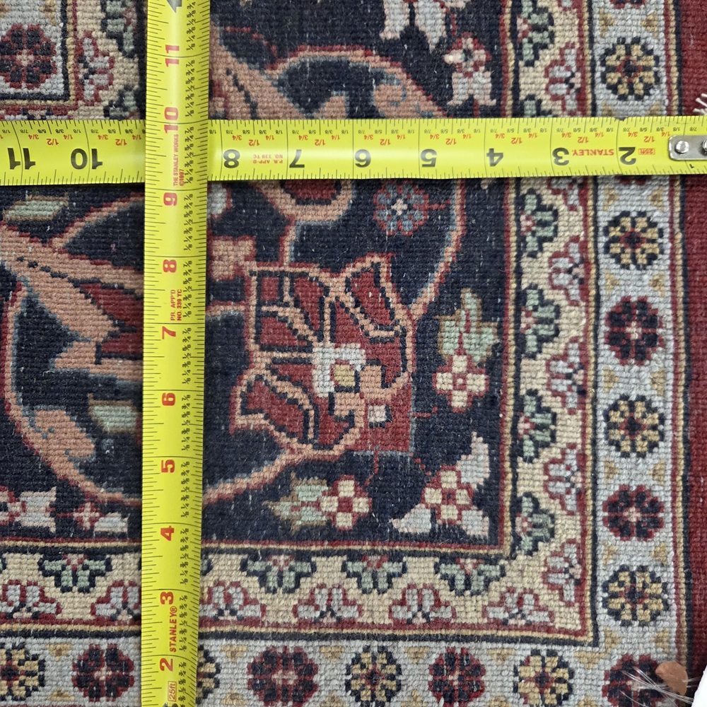 Clearance & Discount Rugs Lillihan 01474 Red - Burgundy & Medium Blue - Navy Hand Knotted Rug