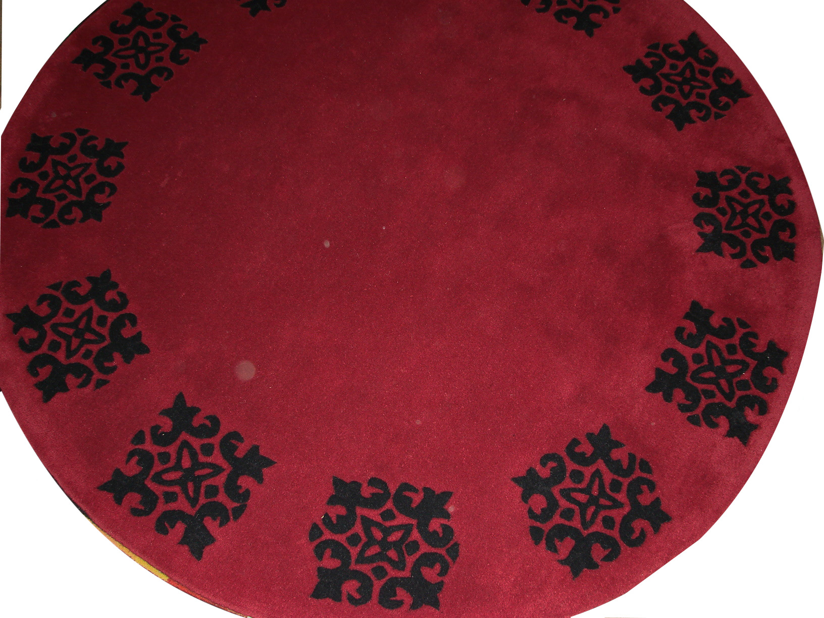 Clearance & Discount Rugs C-91-1 - 6"-Round 0854 Red - Burgundy & Black - Charcoal Hand Tufted Rug
