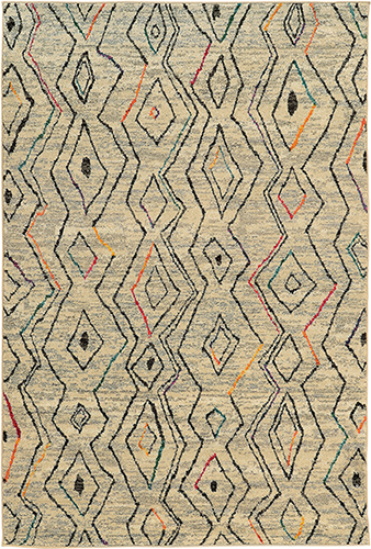 Contemporary Rugs & Transitional Rugs NOMAD 2162W Ivory - Beige & Multi Machine Made Rug