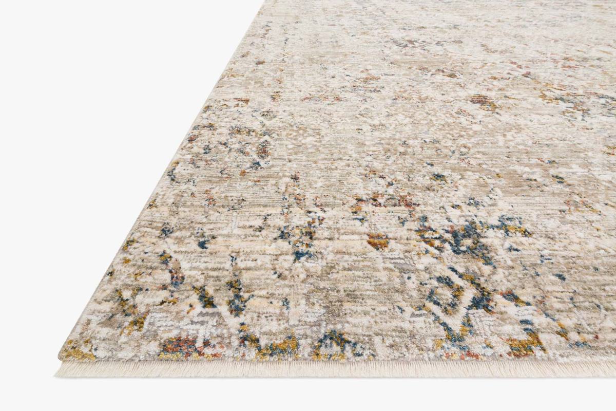 Contemporary & Modern Rugs Theia THE-04 Natural Multi & Lt. Grey - Grey Machine Made Rug