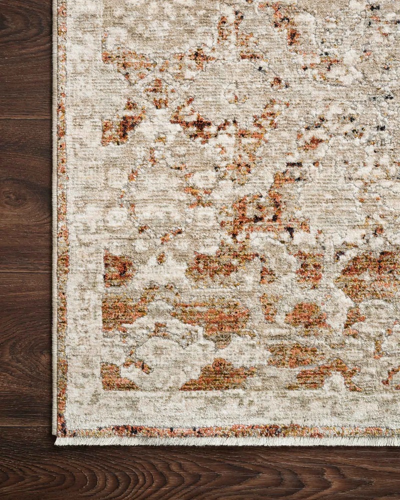 Contemporary Rugs & Transitional Rugs Theia THE-07 Rust Rust - Orange & Lt. Grey - Grey Machine Made Rug