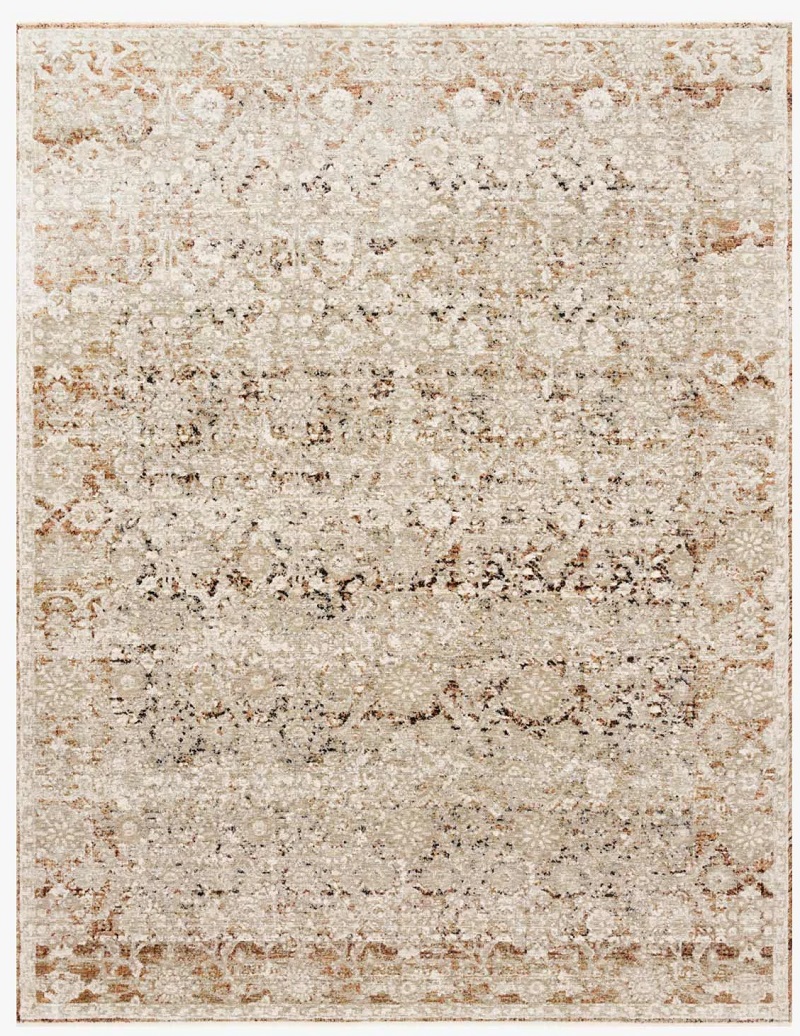 Contemporary Rugs & Transitional Rugs Theia THE-07 Rust Rust - Orange & Lt. Grey - Grey Machine Made Rug
