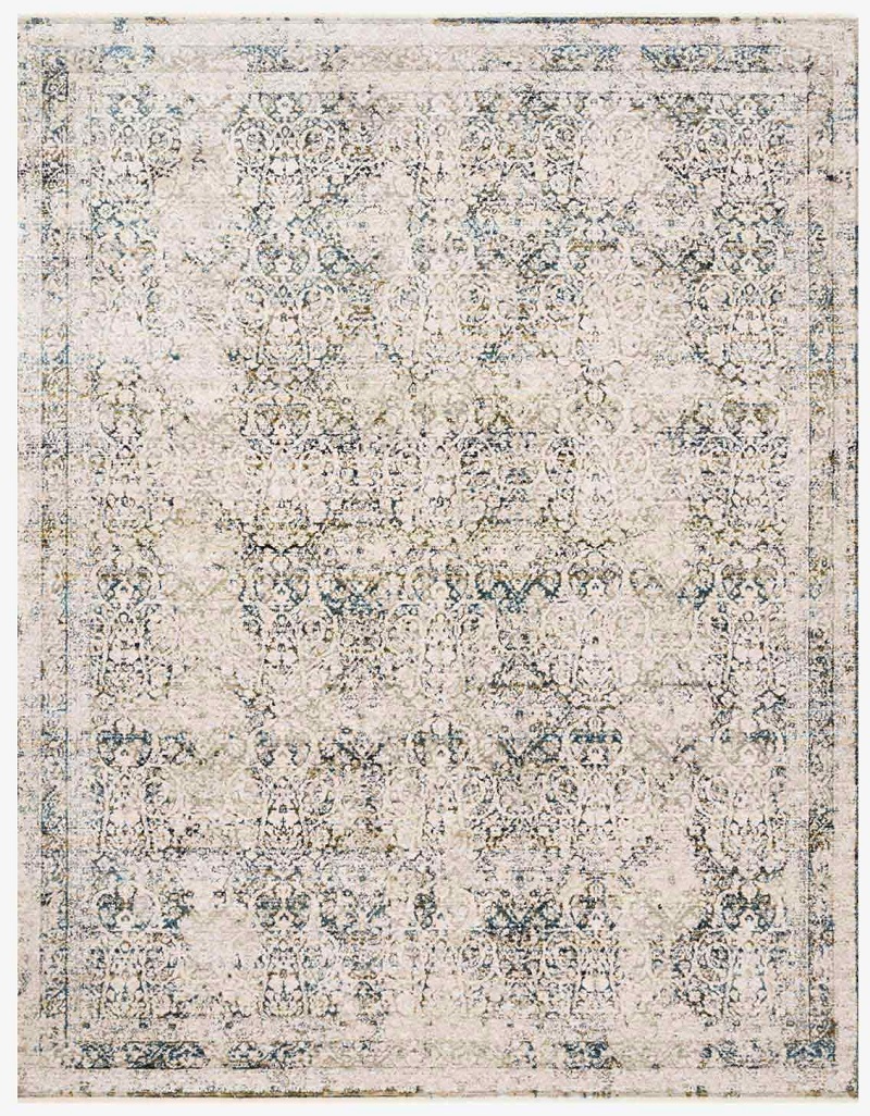 Contemporary Rugs & Transitional Rugs Theia THE-01 Ocean Medium Blue - Navy & Lt. Grey - Grey Machine Made Rug