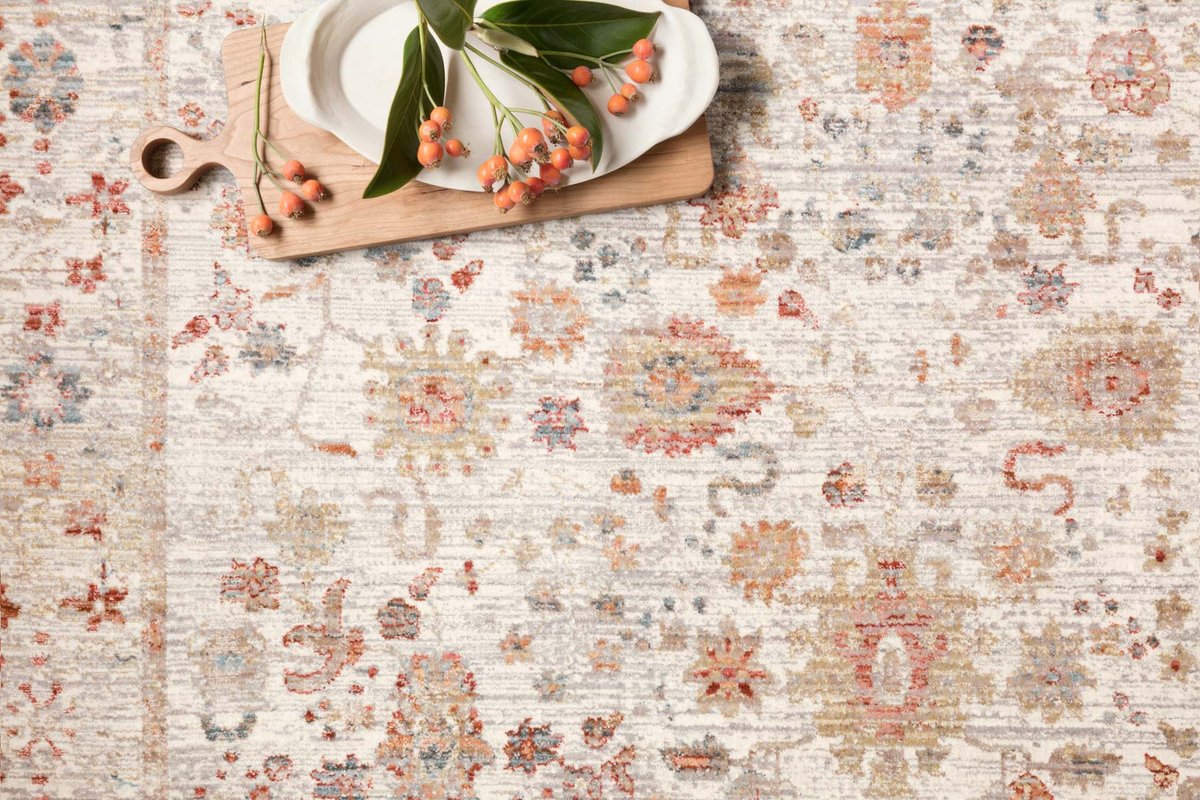 Contemporary Rugs & Transitional Rugs Claire CLE-05 Ivory Ivory - Beige & Multi Machine Made Rug