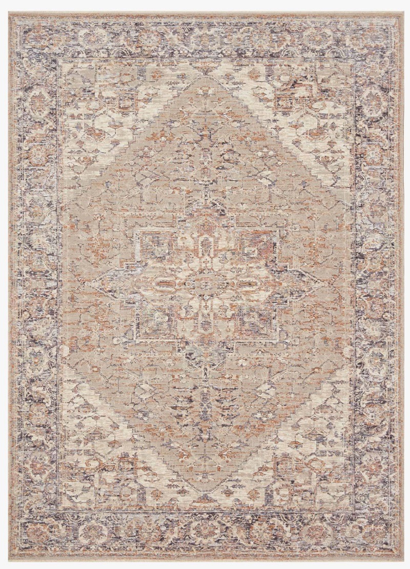 Transitional & Casual Rugs Faye FAY-01 Taupe/Denim Camel - Taupe & Medium Blue - Navy Machine Made Rug