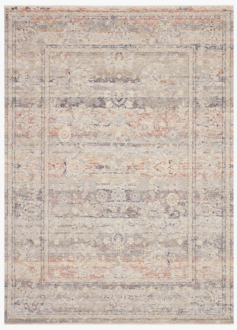 Transitional & Casual Rugs Faye FAY-09 Denim/Rust Medium Blue - Navy & Rust - Orange Machine Made Rug