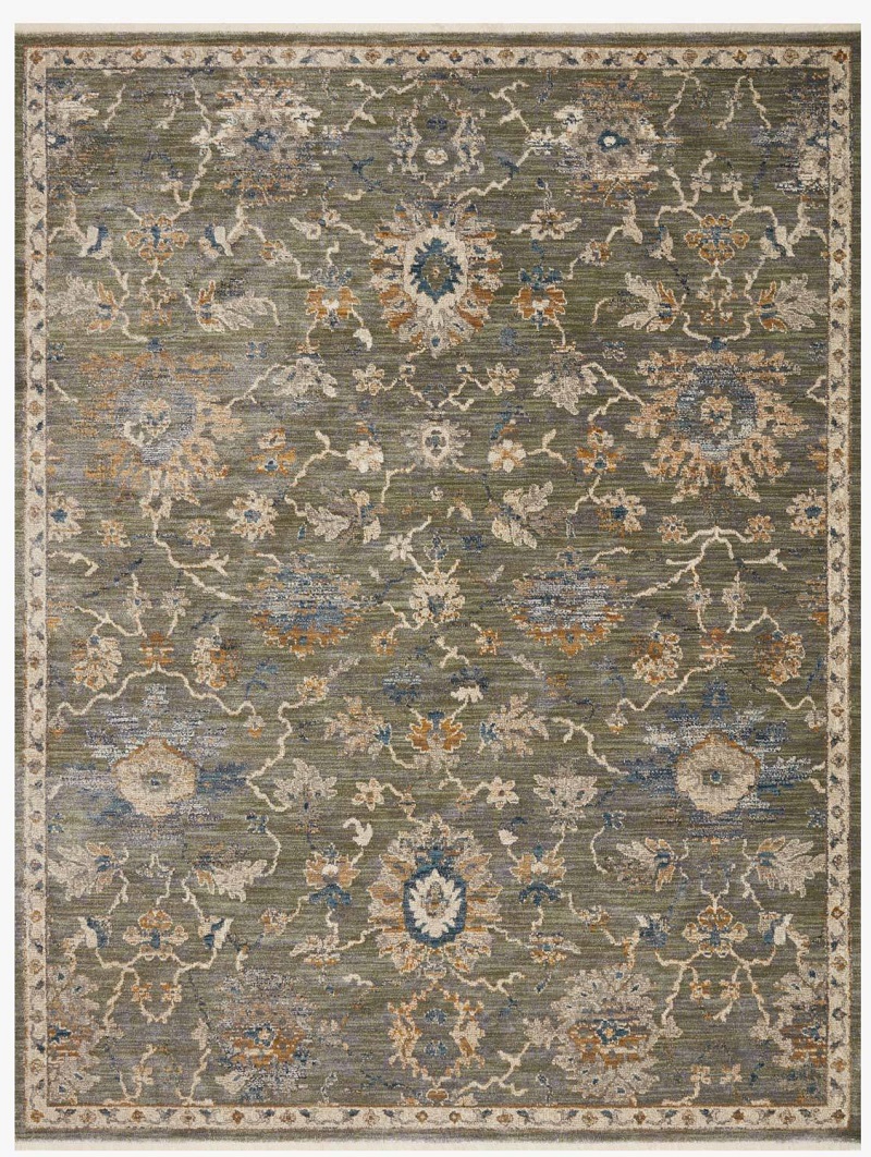 Traditional & Oriental Rugs Giada GIA-03 Sage Green & Lt. Gold - Gold Machine Made Rug