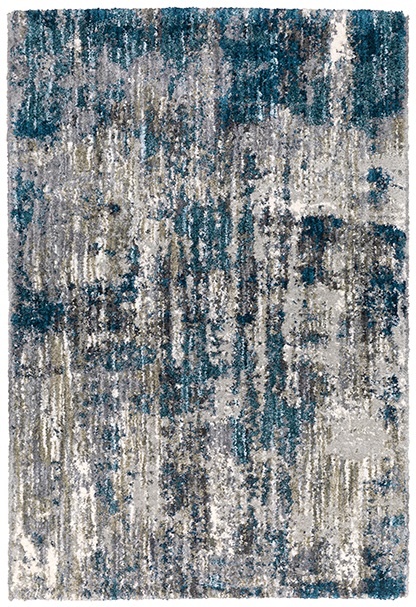 Contemporary & Transitional Rugs Aspen 2061L Medium Blue - Navy & Ivory - Beige Machine Made Rug