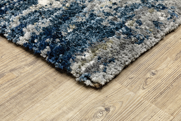 Contemporary & Transitional Rugs Aspen 2061L Medium Blue - Navy & Ivory - Beige Machine Made Rug