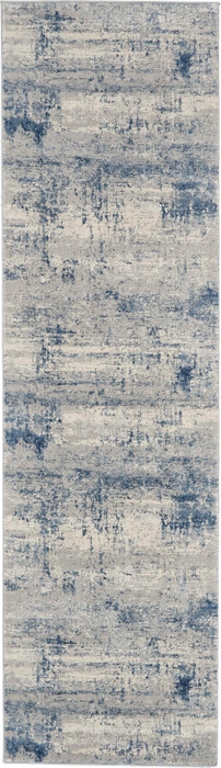 Contemporary Rugs & Transitional Rugs Rustic Textures RUS10 Lt. Blue - Blue & Ivory - Beige Machine Made Rug