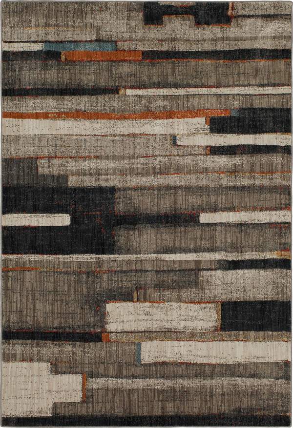 Contemporary & Modern Rugs Elements Compse Lt. Brown - Chocolate & Multi Machine Made Rug
