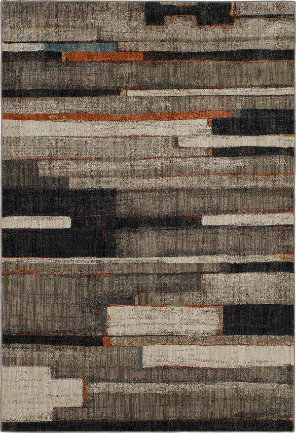 Contemporary Rugs & Transitional Rugs Elements Compose Lt. Brown - Chocolate & Multi Machine Made Rug