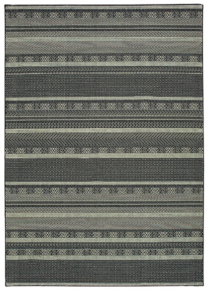 Outdoor Rugs Luna 1802K Black - Charcoal & Ivory - Beige Machine Made Rug