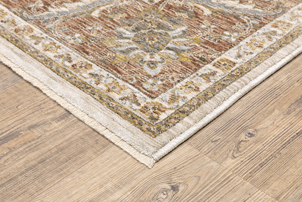 Traditional & Oriental Rugs Maharaja 5091Q Ivory - Beige & Rust - Orange Machine Made Rug