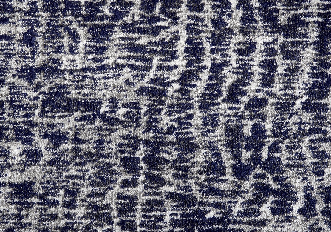 Custom Rugs, Runners & Rounds Dreamscape Marine Medium Blue - Navy & Lt. Grey - Grey Machine Made Rug