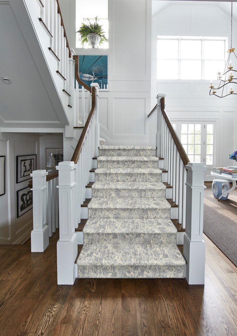 Custom Rugs, Runners & Rounds Zeus Sky Lt. Blue - Blue & Ivory - Beige Machine Made Rug
