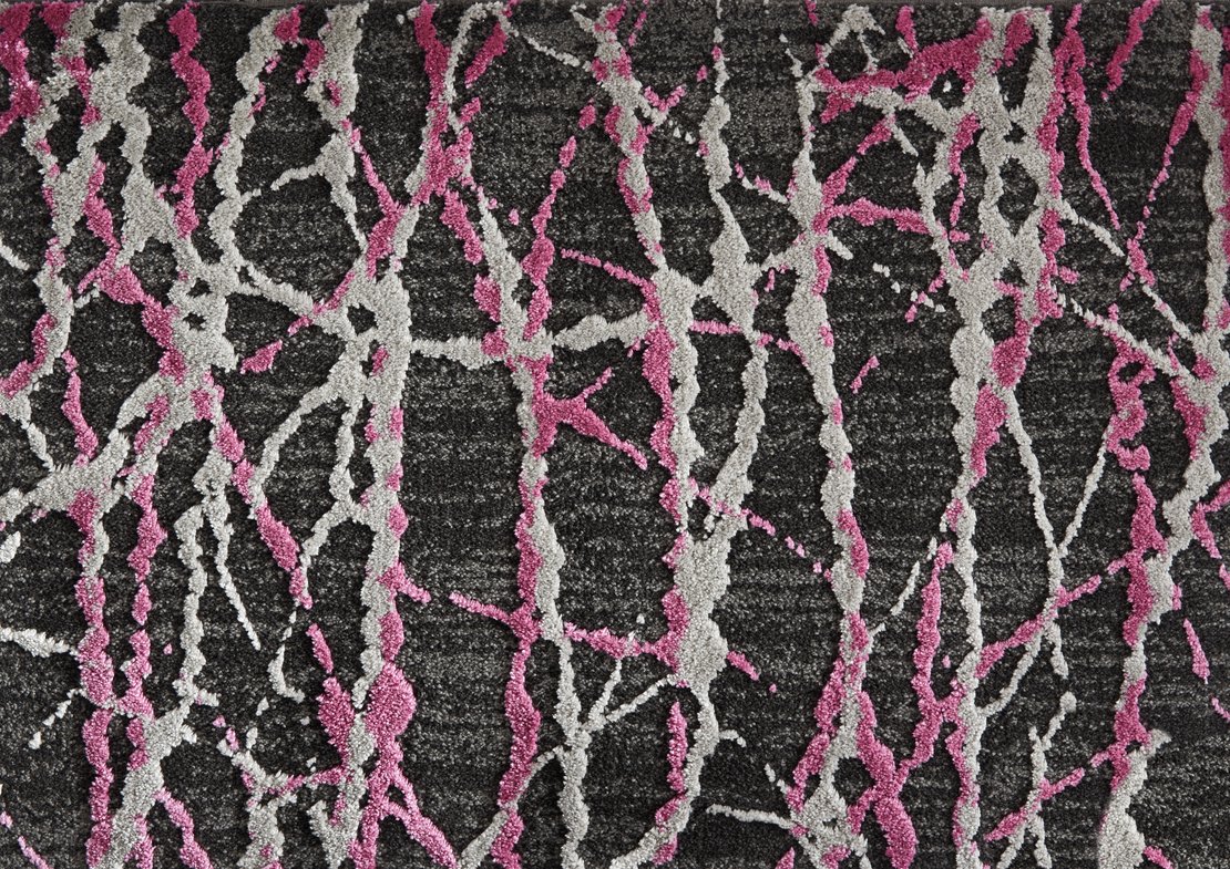 Custom Rugs, Runners & Rounds Sound Waves Blossom Black - Charcoal & Other Machine Made Rug