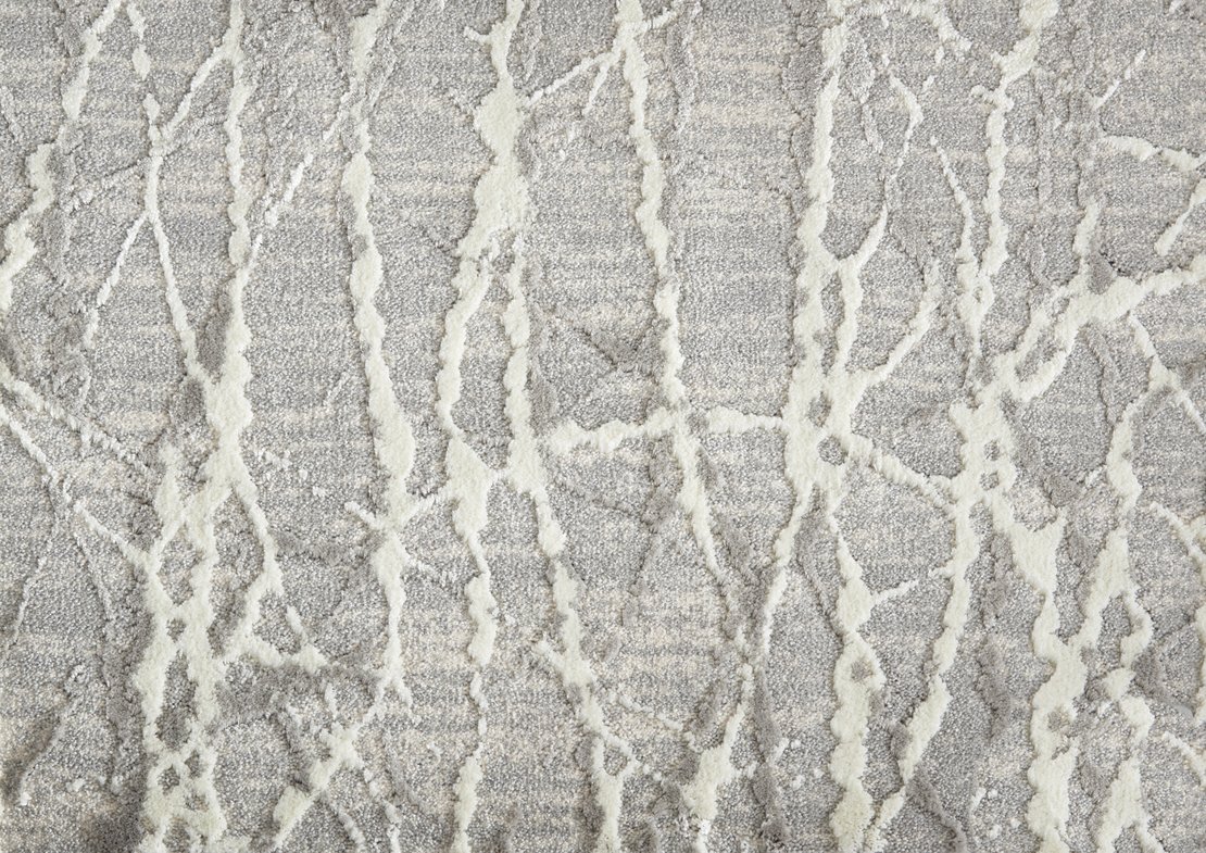 Custom Rugs, Runners & Rounds Sound Waves Chrome Lt. Grey - Grey Machine Made Rug