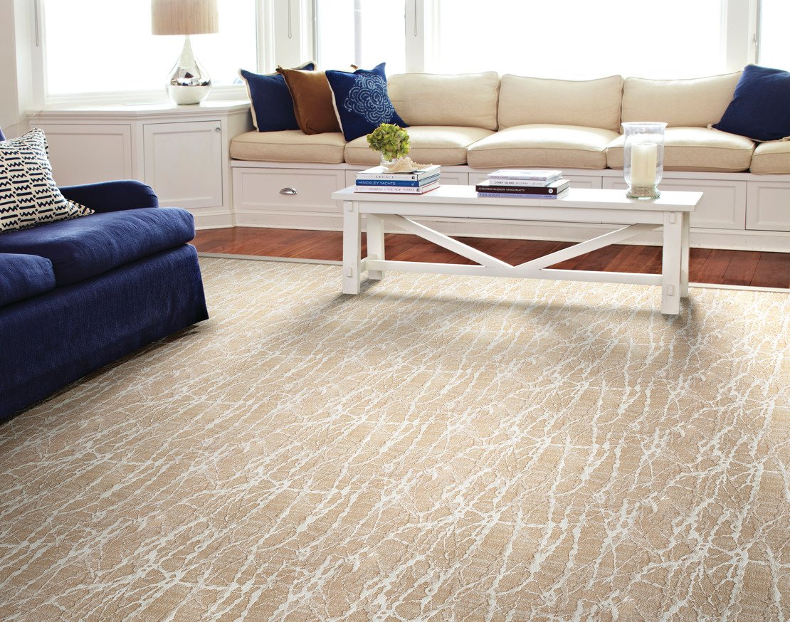Custom Rugs, Runners & Rounds Sound Waves Desert Camel - Taupe Machine Made Rug