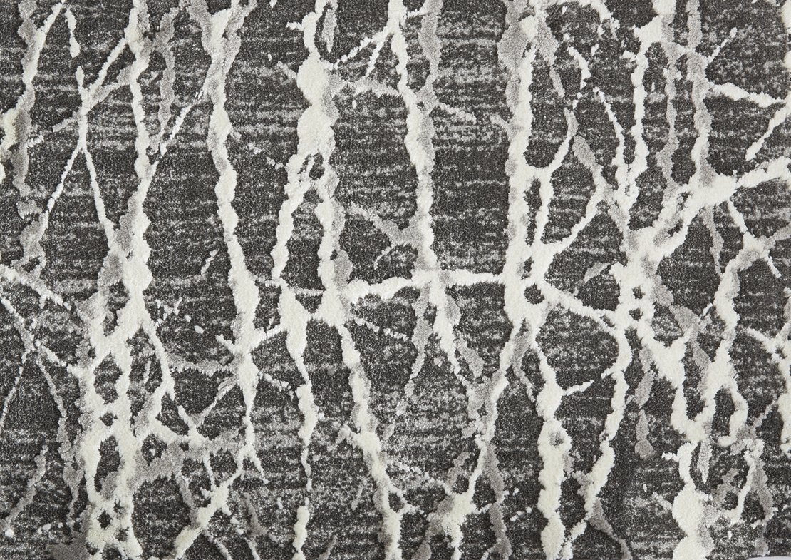 Custom Rugs, Runners & Rounds Sound Waves Metal Lt. Grey - Grey & Black - Charcoal Machine Made Rug