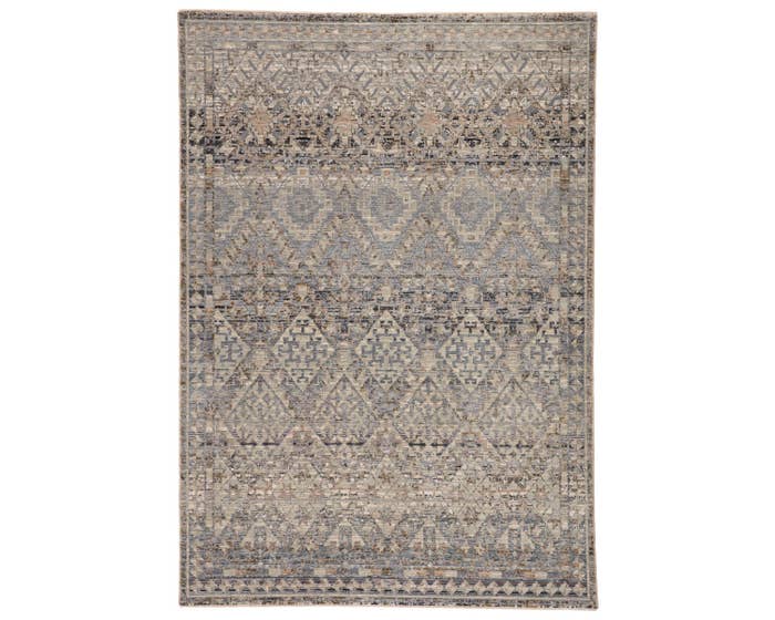 Contemporary Rugs & Transitional Rugs Valentia VLN-06 Medium Blue - Navy & Lt. Grey - Grey Machine Made Rug