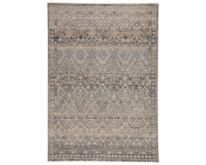 Contemporary & Transitional Rugs Valentia VLN-06 Medium Blue - Navy & Lt. Grey - Grey Machine Made Rug